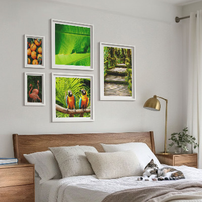 Tavelvägg med 5 tavlor Tropiska naturfruktmotiv