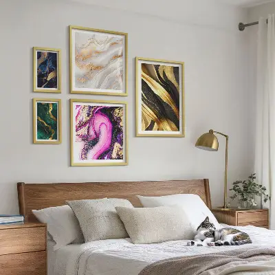 Abstrakta moderna mönster set om 5 tavlor