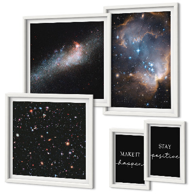 Väggdekoration tavelset Kosmisk inspirationsmotivation