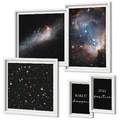 Tavelset väggdekoration med kosmisk inspirationsmotivation