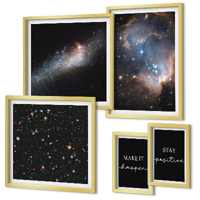 Väggdekoration tavelset Kosmisk inspirationsmotivation