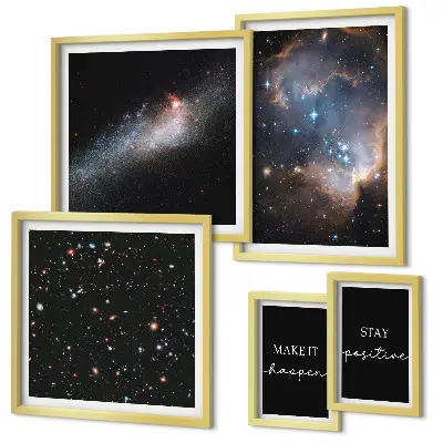 Tavelset väggdekoration med kosmisk inspirationsmotivation