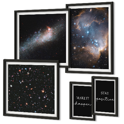 Väggdekoration tavelset Kosmisk inspirationsmotivation