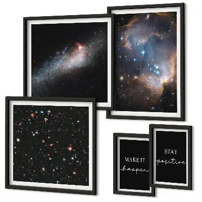 Tavelset väggdekoration med kosmisk inspirationsmotivation