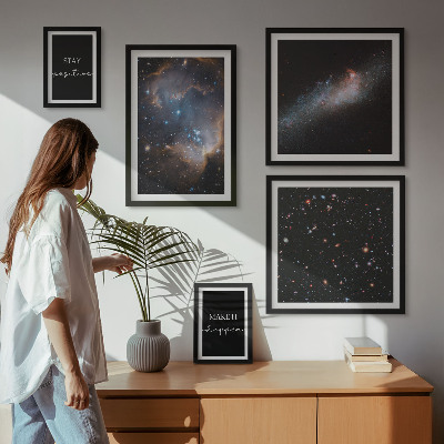Väggdekoration tavelset Kosmisk inspirationsmotivation