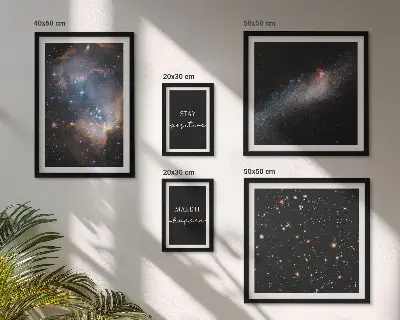 Tavelset väggdekoration med kosmisk inspirationsmotivation