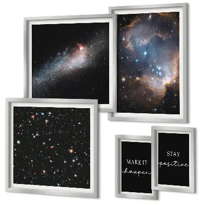 Tavelset väggdekoration med kosmisk inspirationsmotivation