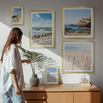 Tavelvägg Strandlandskap set med 5 tavlor