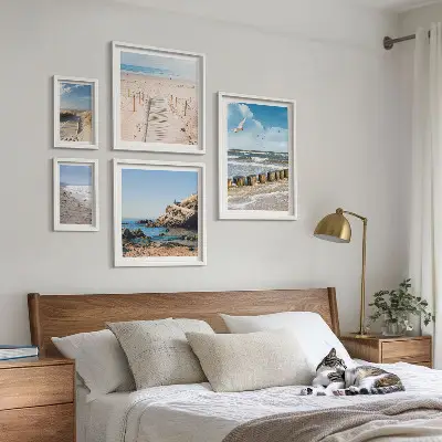 Tavelvägg Strandlandskap set med 5 tavlor