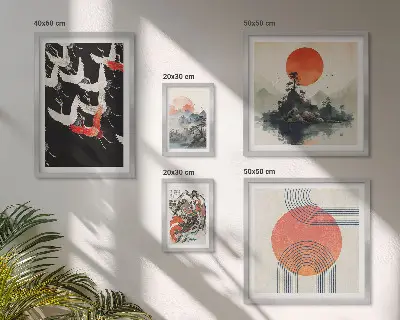 Tavelset väggdekoration japansk naturkonst