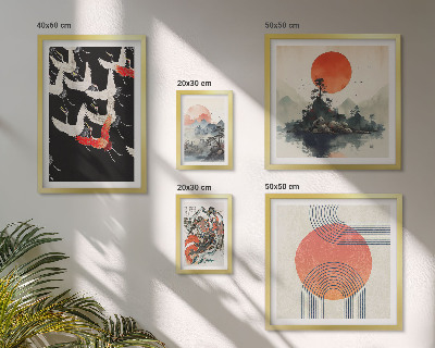 Väggdekoration tavelset Japansk konst naturtradition