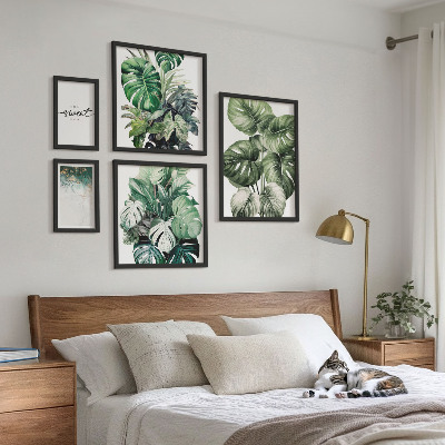 Tavelvägg med 5 tavlor Moderna växtmotiv