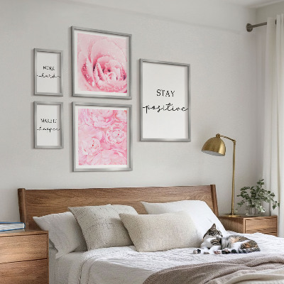 Väggdekoration tavelset Motiverande blomcitat