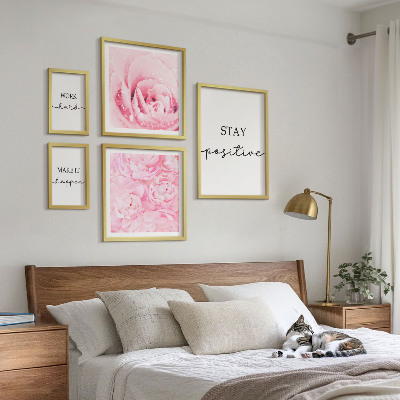 Väggdekoration tavelset Motiverande blomcitat