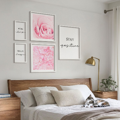 Väggdekoration tavelset Motiverande blomcitat