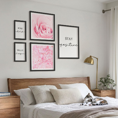 Väggdekoration tavelset Motiverande blomcitat