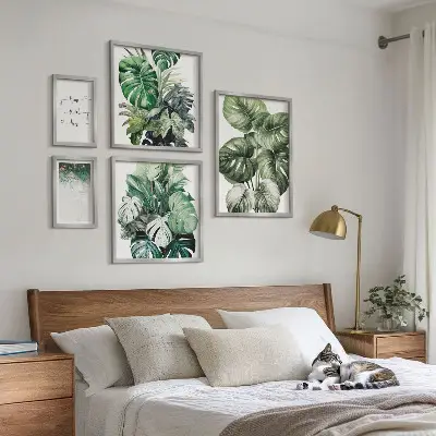 Moderna växtinspirationer set om 5 tavlor
