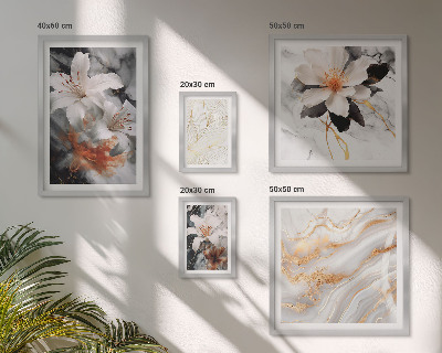 Set om 5 tavlor Blommig marmor bakgrund elegans