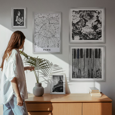 Väggdekoration tavelset Elegant arkitektur i parisisk stil