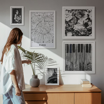 Väggdekoration tavelset Elegant arkitektur i parisisk stil