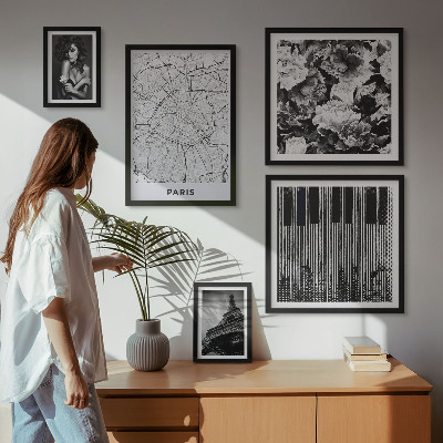 Väggdekoration tavelset Elegant arkitektur i parisisk stil