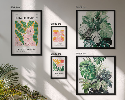 Tavelvägg med 5 tavlor Växtmotiv boho blommor