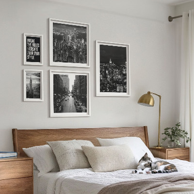 Set om 5 tavlor Svartvita vyer från New York City