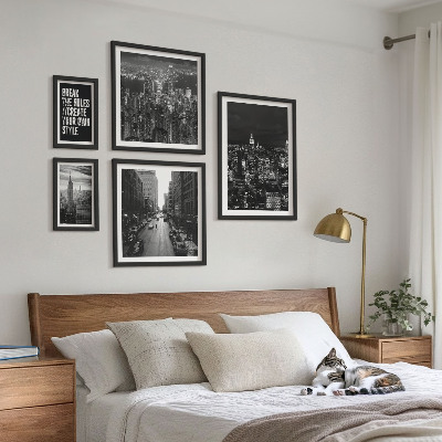 Set om 5 tavlor Svartvita vyer från New York City