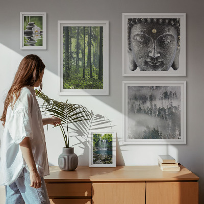 Väggdekoration tavelset Avkopplande zen-naturteman