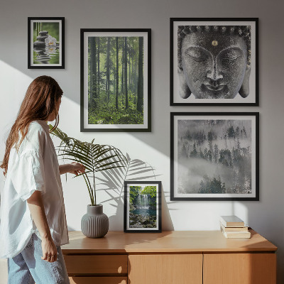 Väggdekoration tavelset Avkopplande zen-naturteman
