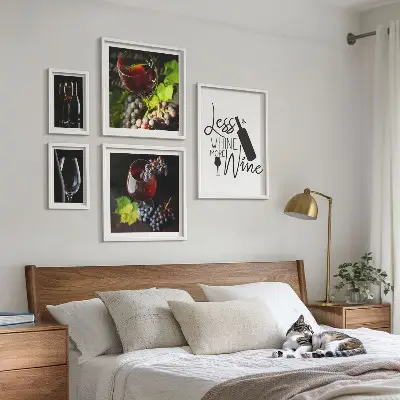 Tavelset med vinmotiv set om 5 tavlor