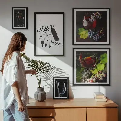 Tavelset med vinmotiv set om 5 tavlor