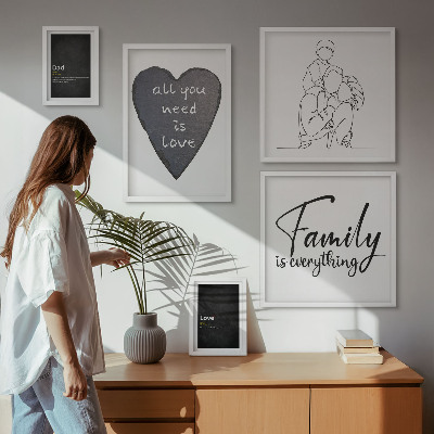 Väggdekoration tavelset Familjevärderingar, kärlek, närhet