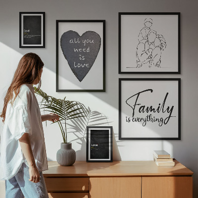 Väggdekoration tavelset Familjevärderingar, kärlek, närhet