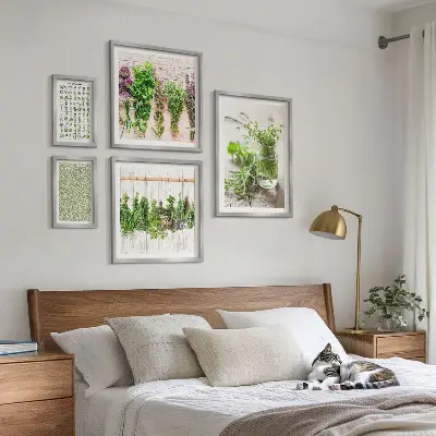 Tavelset för väggdekoration med inspiration av örter