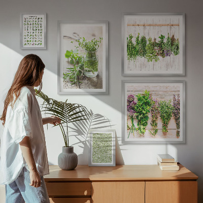 Väggdekoration tavelset Inspirationer till örtdekorationer