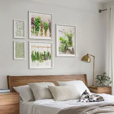 Tavelset för väggdekoration med inspiration av örter