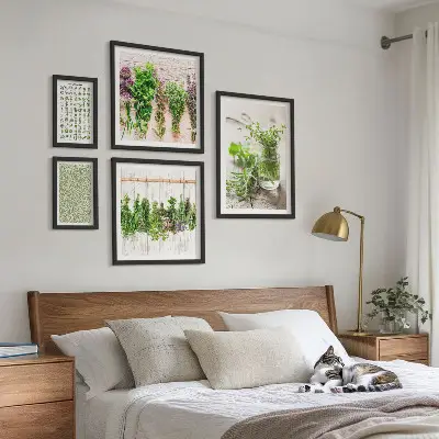 Tavelset för väggdekoration med inspiration av örter