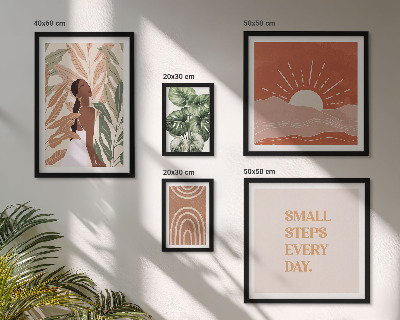 Set om 5 tavlor Boho-stil växtmotiv