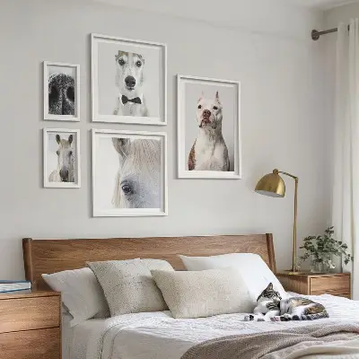 Moderna djurporträtt set om 5 tavlor