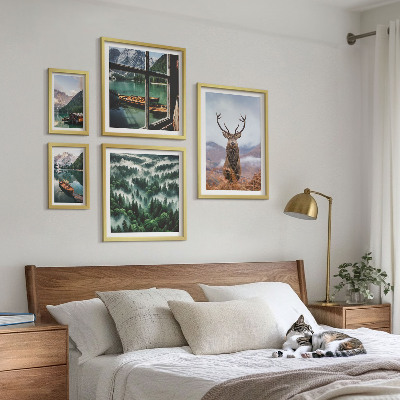 Tavelvägg med 5 tavlor Natur vilda djur berg