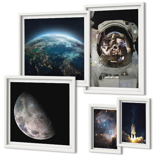 Väggdekoration tavelset Astronauternas rymdupptäckter