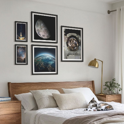 Väggdekoration tavelset Astronauternas rymdupptäckter