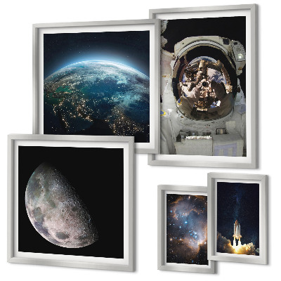 Väggdekoration tavelset Astronauternas rymdupptäckter