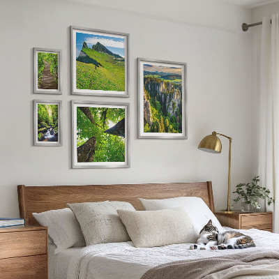 Set om 5 tavlor Gröna landskap naturstigar
