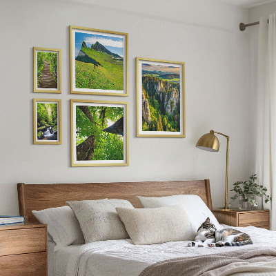 Set om 5 tavlor Gröna landskap naturstigar