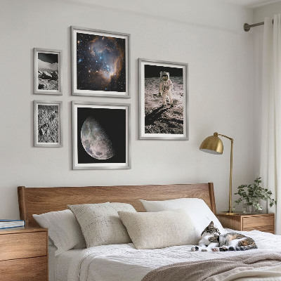 Tavelvägg med 5 tavlor Kosmiska upptäckter och hemligheter