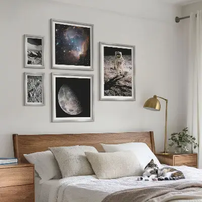 Kosmiska upptäckter och hemligheter tavelvägg med 5 tavlor