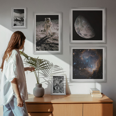 Tavelvägg med 5 tavlor Kosmiska upptäckter och hemligheter