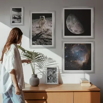Kosmiska upptäckter och hemligheter tavelvägg med 5 tavlor